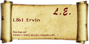 Lőbl Ervin névjegykártya